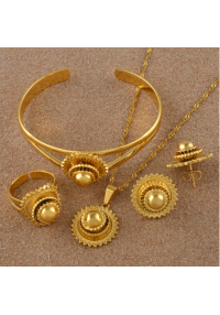 Jewelry Set Necklace/Earrings/Ring/Bangle Gold Color Sets.