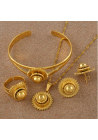 Jewelry Set Necklace/Earrings/Ring/Bangle Gold Color Sets.